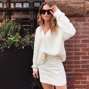 Aritzia wilfred Elka Chunky Knit Cardigan cream (S)